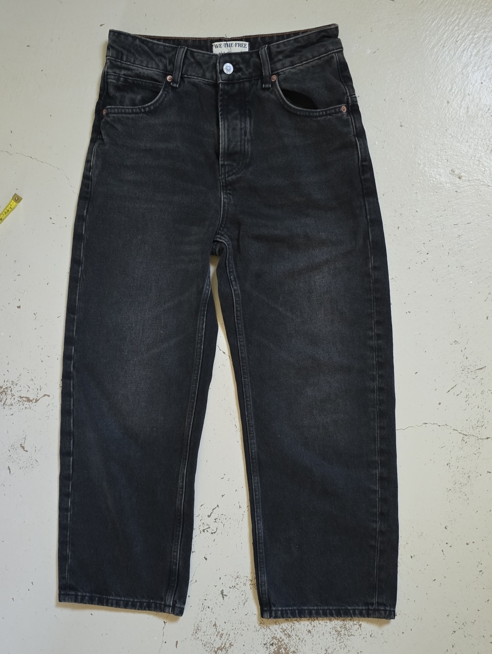 We The Free Women's Black Deep Trance Dropped Boyfriend Jeans Size 24